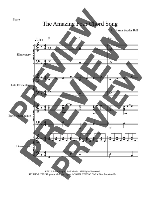 The Amazing Four Chord Song, Multi Level Ensemble - Image 3