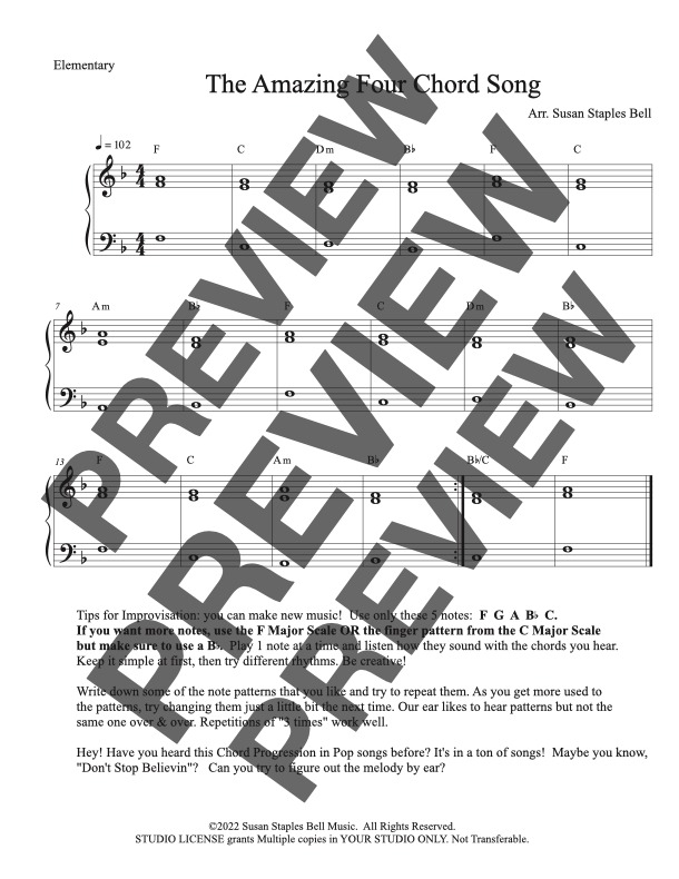 The Amazing Four Chord Song, Multi Level Ensemble - Image 4
