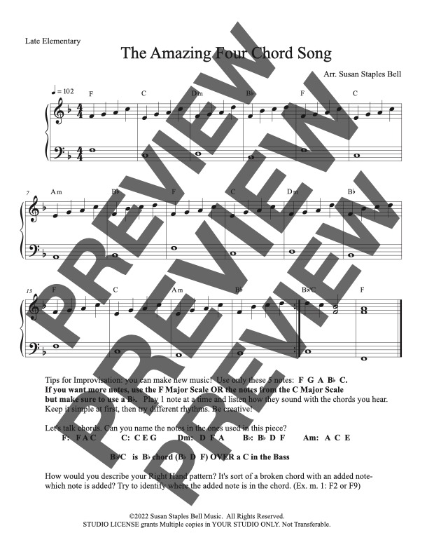 The Amazing Four Chord Song, Multi Level Ensemble - Image 5