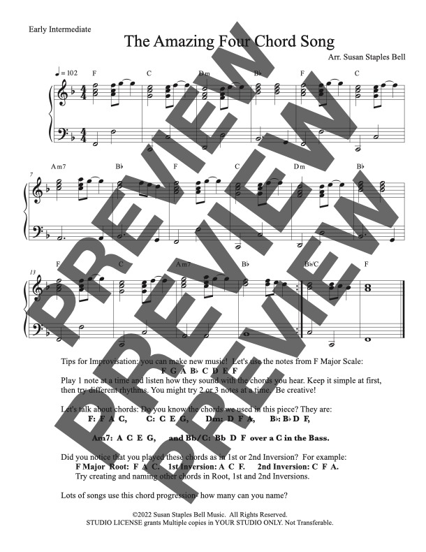 The Amazing Four Chord Song, Multi Level Ensemble - Image 6