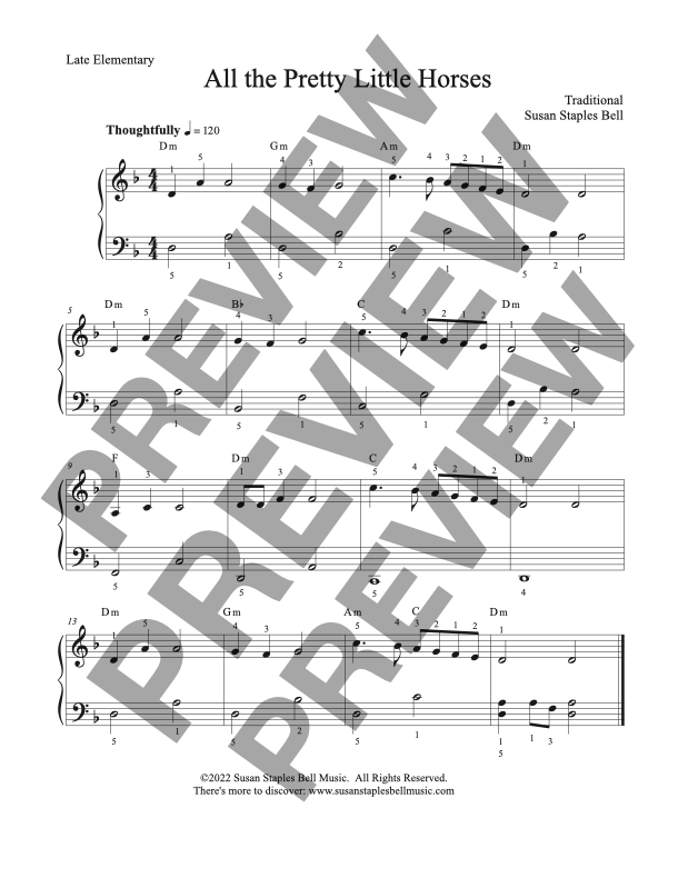 All the Pretty Little Horses, Solo Elementary