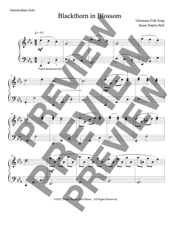 Blackthorn in Blossom, Intermediate Solo