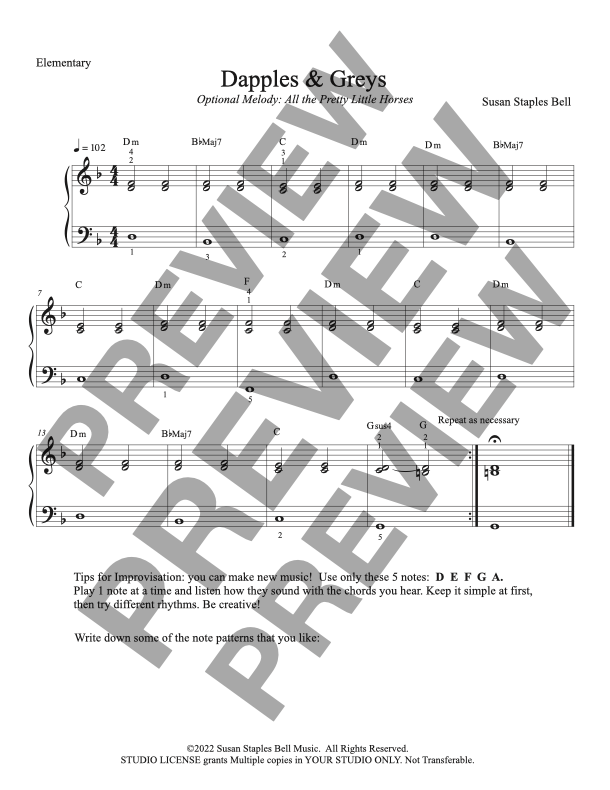 Dapples & Grey's, Improvisation Study for Multi Level Ensemble - Image 4