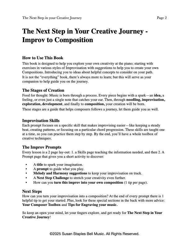 The Next Step in Your Creative Journey: Improv to Composition