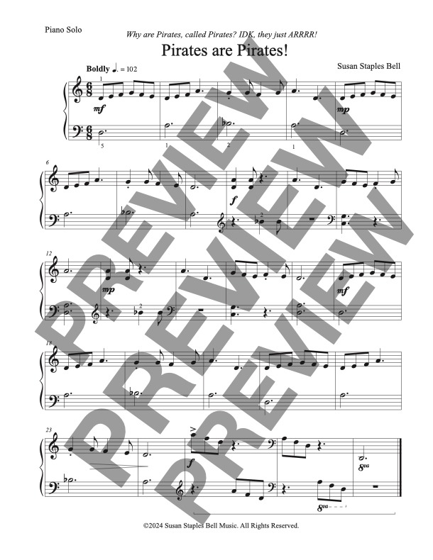 Piano Pranks, 8 Fun Solos for Elementary, Inspired by Jokes - Image 10
