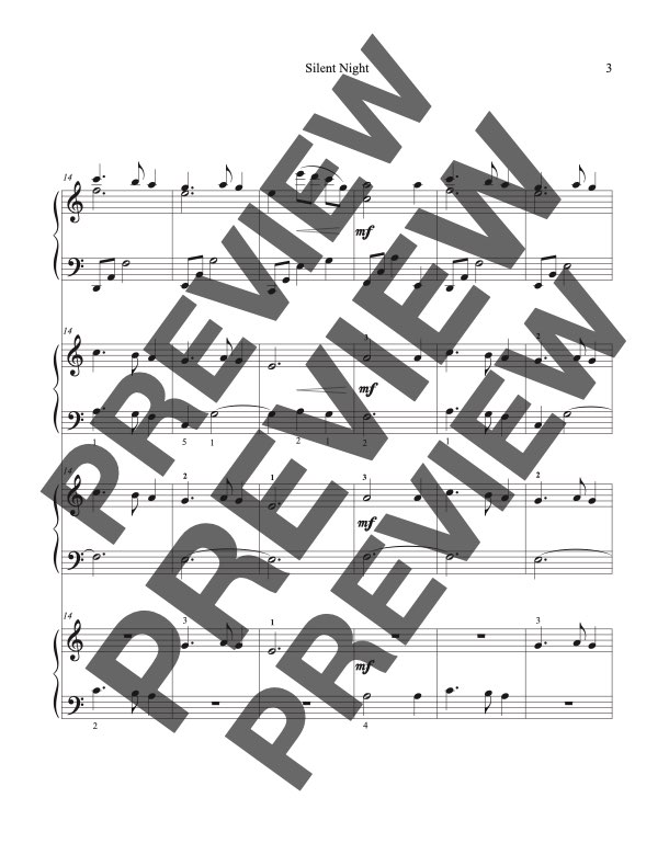 Silent Night, Multi Level Piano Ensemble - Image 4