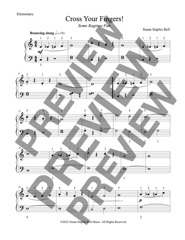 Cross Your Fingers! Some Ragtime Fun