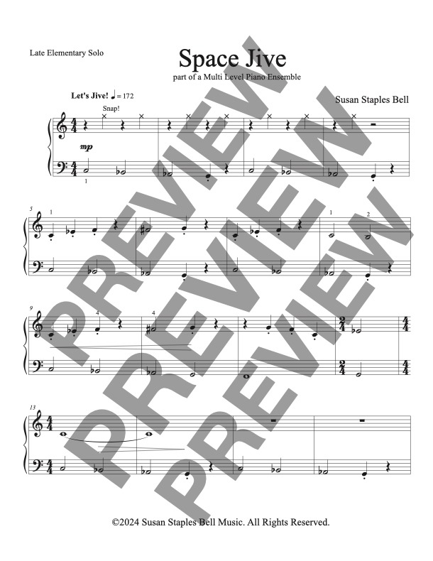 Space Jive, Piano Solo (Late Elementary) - Image 2