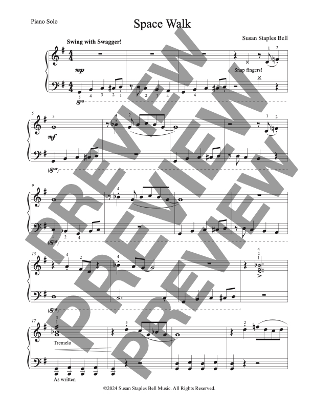 Space Walk, Piano Solo