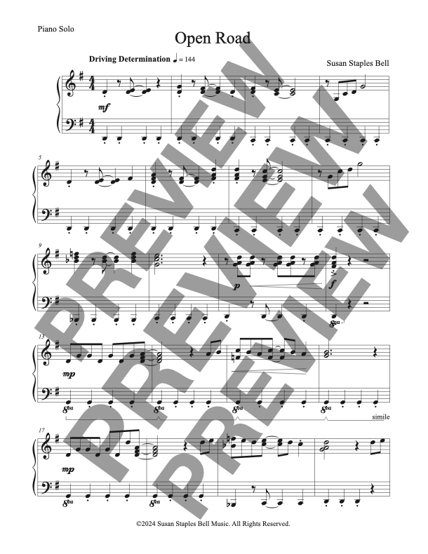 Open Road, Piano Solo