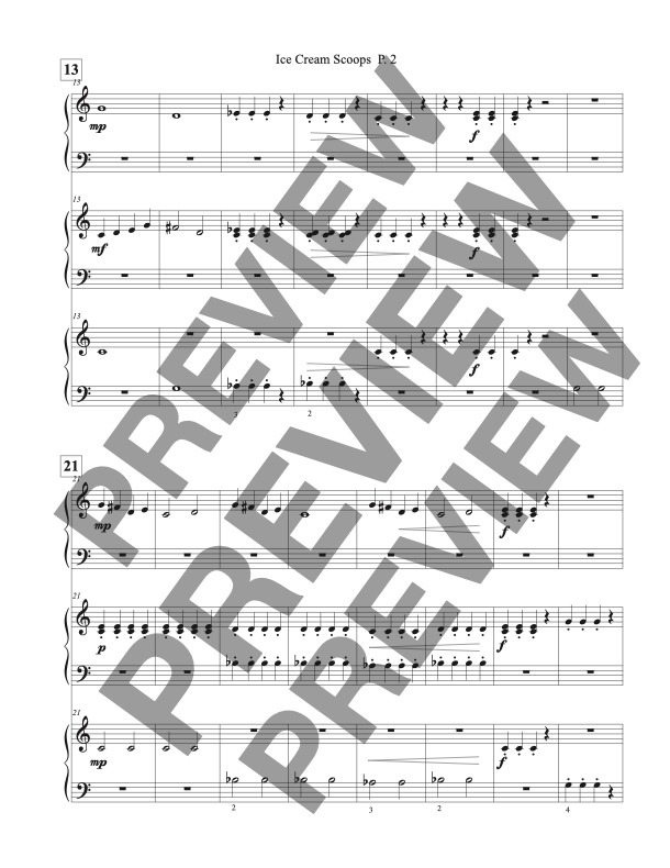 Ice Cream Scoops, Trio - 1 Piano - 6 Hands - Image 3